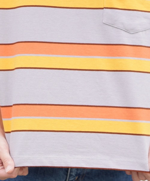 NutmegMills（ナツメグミルズ）の「NUTMEG MILLS /ナツメグミルズ EMB BORDER CREW POCKET TEE 刺繍ボーダーポケットTEE（Tシャツ/カットソー・メンズ・グレイッシュベージュ/ホワイト・X-SMALL/LARGE/X-LARGE/MEDIUM）」の21枚目の写真