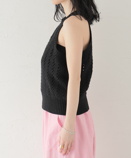 SAYAKADAVIS（サヤカディヴィス）の「【SAYAKADAVIS/サヤカデイヴィス】Crochet Tank：ニット（タンクトップ・レディース・ブラック・MEDIUM）」の11枚目の写真