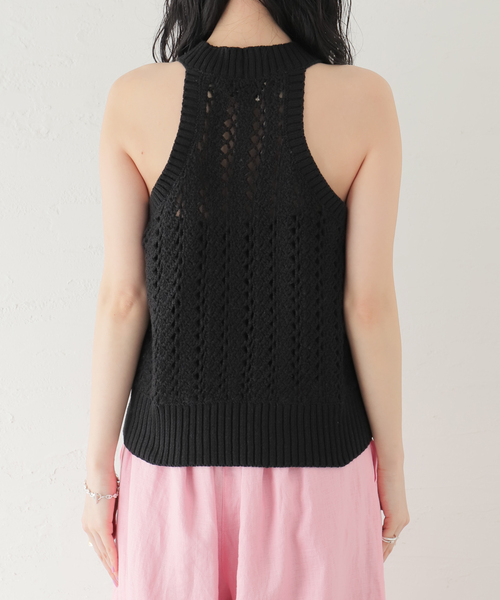 SAYAKADAVIS（サヤカディヴィス）の「【SAYAKADAVIS/サヤカデイヴィス】Crochet Tank：ニット（タンクトップ・レディース・ブラック・MEDIUM）」の9枚目の写真