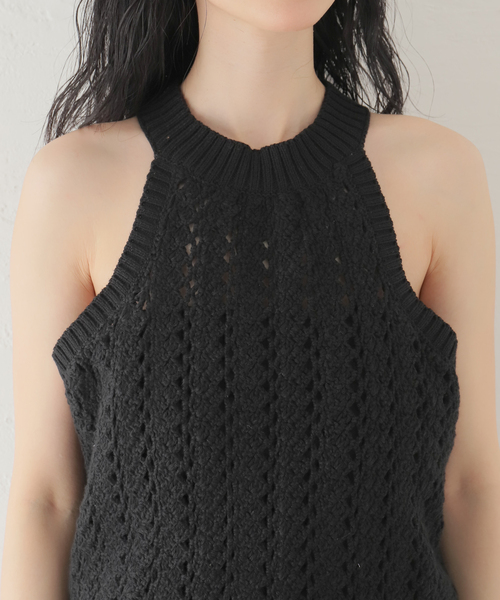 SAYAKADAVIS（サヤカディヴィス）の「【SAYAKADAVIS/サヤカデイヴィス】Crochet Tank：ニット（タンクトップ・レディース・ブラック・MEDIUM）」の10枚目の写真