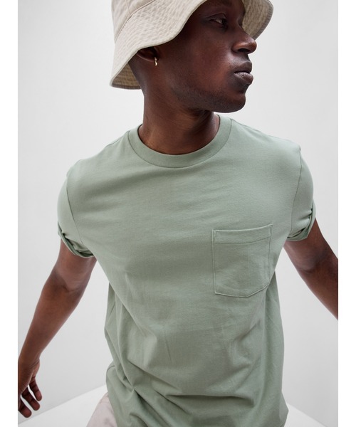 GAP（ギャップ）の「オーガニックコットン100% ポケット Tシャツ（Tシャツ/カットソー・メンズ・ホワイト/ミント/グリーン/パープル/ブラック/ネイビー/ブルー・M/S/L/XL/XS/XXS）」の3枚目の写真