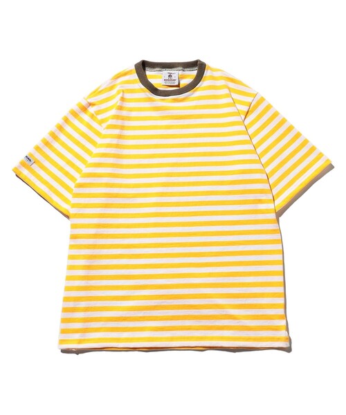 FREAK'S STORE(フリークスストア)の「【限定展開】BARBARIAN/バーバリアン 8oz CREW SHORT/8オンス クルーネック Tシャツ/ボーダー(Tシャツ/カットソー・メンズ・イエロー/ブラック・SMALL/MEDIUM/LARGE/X-LARGE)」の2枚目の写真