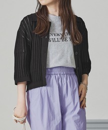 acro | 襟付き透かし編みニットカーディガン/AC3508(シャツ/ブラウス)