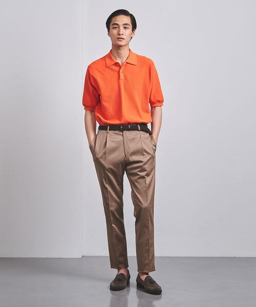 UNITED ARROWS（ユナイテッドアローズ）の「カノコ ポロシャツ COZY -ウォッシャブル-（ニット/セーター・メンズ・ダークブラウン/オレンジ/ネイビー・S/M/L/XL）」の8枚目の写真