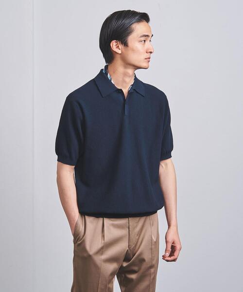 UNITED ARROWS（ユナイテッドアローズ）の「カノコ ポロシャツ COZY -ウォッシャブル-（ニット/セーター・メンズ・ダークブラウン/オレンジ/ネイビー・S/M/L/XL）」の14枚目の写真