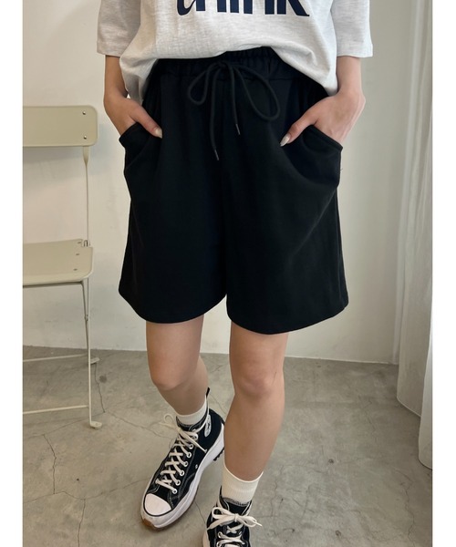 WC(ダブル シー)の「スウェットショートパンツ(スウェットパンツ・レディース・ブラック/グレー・FREE)」の2枚目の写真