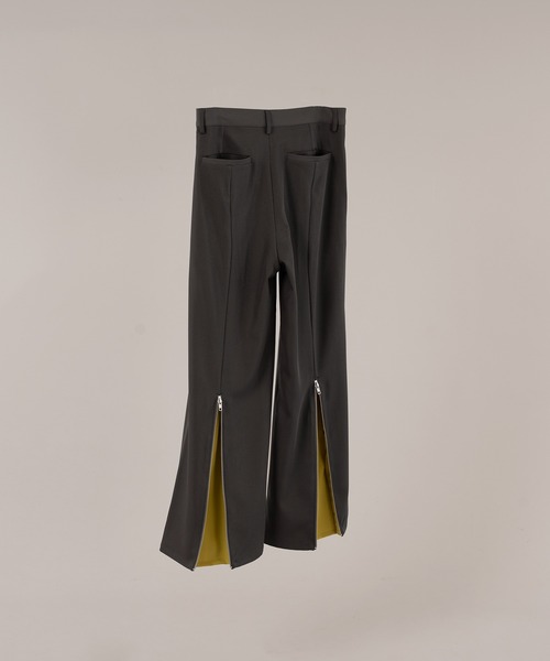 BACK ZIP WIDE PANTS/バックジップワイドパンツ（スラックス