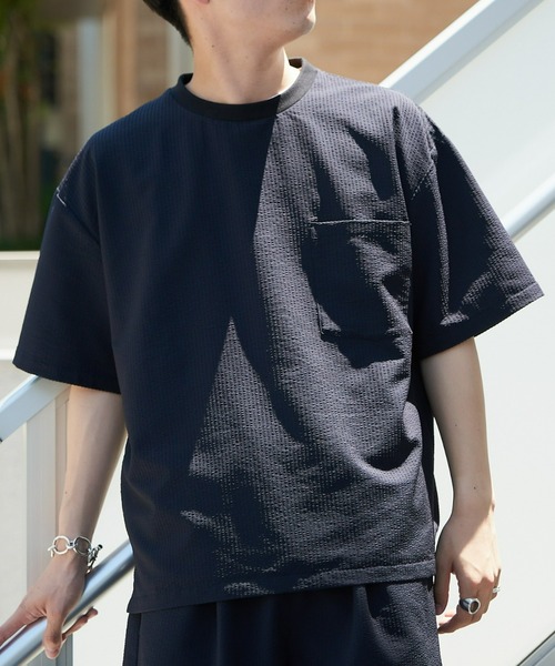 CIAOPANIC TYPY（チャオパニックティピー）の「ストレッチシアサッカークルーネックTee（スポーツグッズ・メンズ・ブルー/ブラウン/ダークネイビー・M/L）」の17枚目の写真