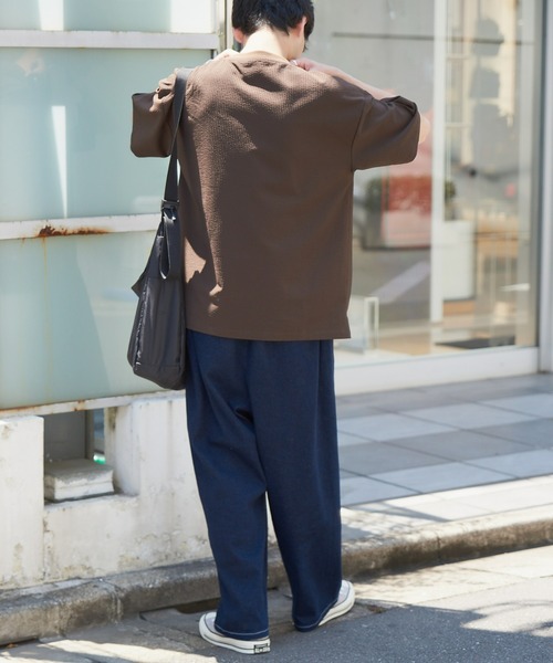 CIAOPANIC TYPY（チャオパニックティピー）の「ストレッチシアサッカークルーネックTee（スポーツグッズ・メンズ・ブルー/ブラウン/ダークネイビー・M/L）」の11枚目の写真