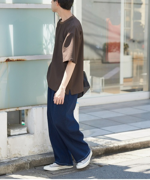 CIAOPANIC TYPY（チャオパニックティピー）の「ストレッチシアサッカークルーネックTee（スポーツグッズ・メンズ・ブルー/ブラウン/ダークネイビー・M/L）」の8枚目の写真