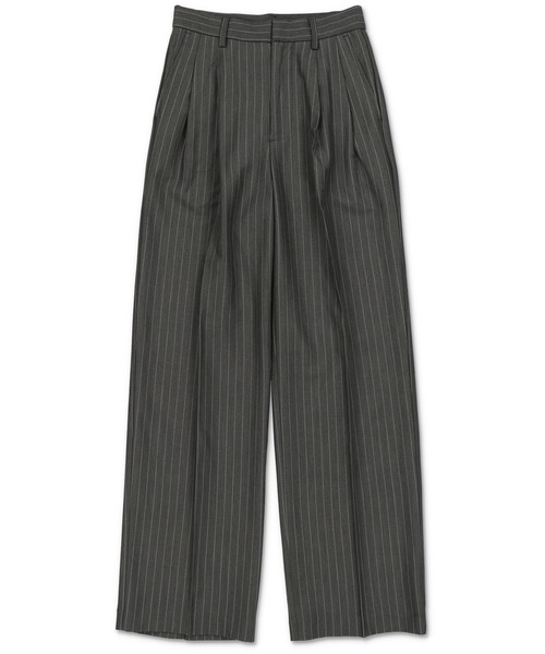 SPINNS（スピンズ）の「2タックストライプデザイン ストレートパンツ（スラックス・レディース・チャコール/ブラック・S/M）」の9枚目の写真