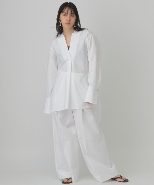 カオス　バンバンブラウス　ホワイト Chaos（カオス）の「ウェイクサテンオーバーブラウス（シャツ