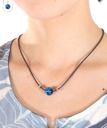 チャイハネ | 【チャイハネ】瑠璃色　蛍（ほたる）玉コットンコードネックレス(ネックレス)