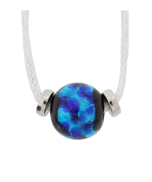 チャイハネ(チャイハネ)の「【チャイハネ】深海ブルー ほたる玉コットンコードネックレス チョーカー(ネックレス・レディース・ブラウン/ブラック/ホワイト/ターコイズブルー・FREE)」の1枚目の写真