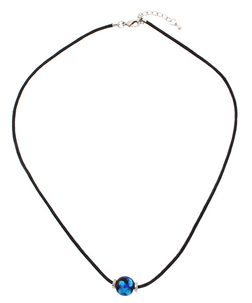 チャイハネ(チャイハネ)の「【チャイハネ】深海ブルー ほたる玉コットンコードネックレス チョーカー(ネックレス・レディース・ブラウン/ブラック/ホワイト/ターコイズブルー・FREE)」の5枚目の写真