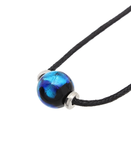 チャイハネ(チャイハネ)の「【チャイハネ】深海ブルー ほたる玉コットンコードネックレス チョーカー(ネックレス・レディース・ブラウン/ブラック/ホワイト/ターコイズブルー・FREE)」の6枚目の写真