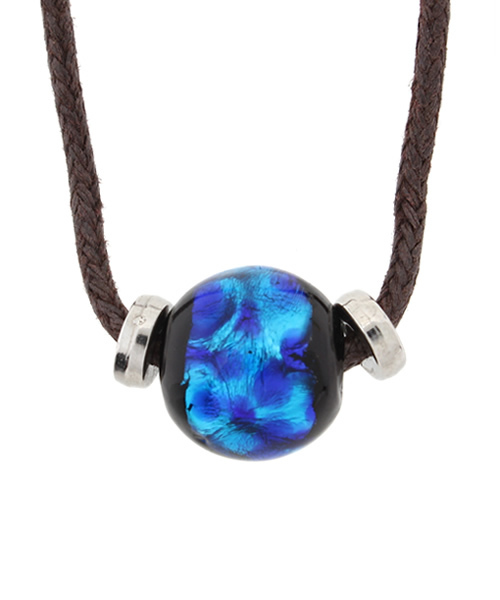 チャイハネ(チャイハネ)の「【チャイハネ】深海ブルー ほたる玉コットンコードネックレス チョーカー(ネックレス・レディース・ブラウン/ブラック/ホワイト/ターコイズブルー・FREE)」の9枚目の写真