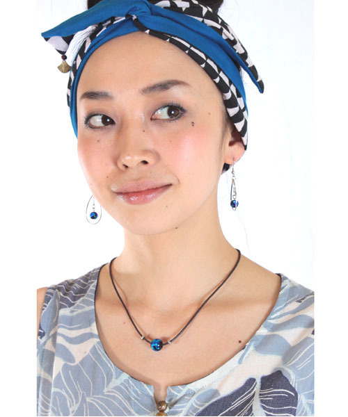 チャイハネ(チャイハネ)の「【チャイハネ】深海ブルー ほたる玉コットンコードネックレス チョーカー(ネックレス・レディース・ブラウン/ブラック/ホワイト/ターコイズブルー・FREE)」の10枚目の写真