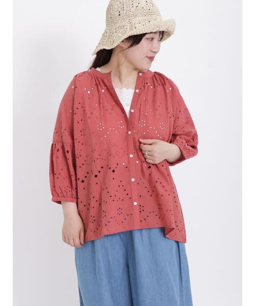 Samansa Mos2（サマンサ モスモス）の「インドカットワーク刺繍七分袖ブラウス（シャツ/ブラウス・レディース・イエロー/グリーン/レッド/ブラウン/オフホワイト/ブラック・F）」の10枚目の写真