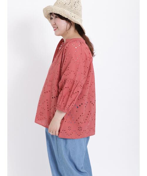 Samansa Mos2（サマンサ モスモス）の「インドカットワーク刺繍七分袖ブラウス（シャツ/ブラウス・レディース・イエロー/グリーン/レッド/ブラウン/オフホワイト/ブラック・F）」の11枚目の写真