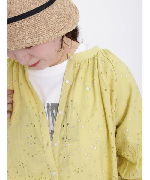 Samansa Mos2（サマンサ モスモス）の「インドカットワーク刺繍七分袖ブラウス（シャツ/ブラウス・レディース・イエロー/グリーン/レッド/ブラウン/オフホワイト/ブラック・F）」の15枚目の写真