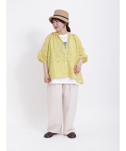 Samansa Mos2（サマンサ モスモス）の「インドカットワーク刺繍七分袖ブラウス（シャツ/ブラウス・レディース・イエロー/グリーン/レッド/ブラウン/オフホワイト/ブラック・F）」の18枚目の写真