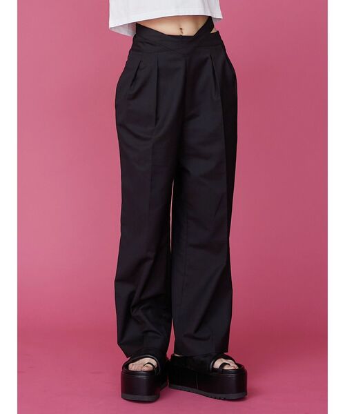 EVRIS（エヴリス）の「ウエストオープンタックパンツ（その他パンツ・レディース・グレー/ブラック・MEDIUM/SMALL）」の2枚目の写真