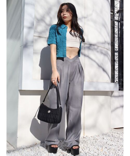 EVRIS（エヴリス）の「ウエストオープンタックパンツ（その他パンツ・レディース・グレー/ブラック・MEDIUM/SMALL）」の13枚目の写真