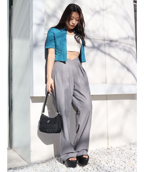 EVRIS（エヴリス）の「ウエストオープンタックパンツ（その他パンツ・レディース・グレー/ブラック・MEDIUM/SMALL）」の14枚目の写真