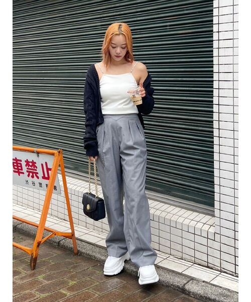 EVRIS（エヴリス）の「ウエストオープンタックパンツ（その他パンツ・レディース・グレー/ブラック・MEDIUM/SMALL）」の15枚目の写真