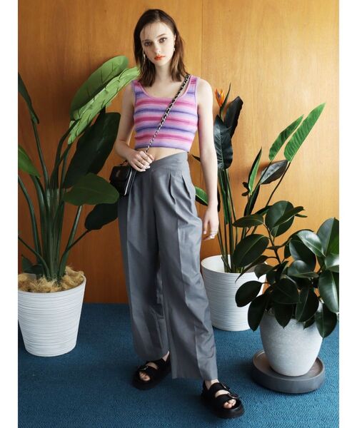 EVRIS（エヴリス）の「ウエストオープンタックパンツ（その他パンツ・レディース・グレー/ブラック・MEDIUM/SMALL）」の19枚目の写真