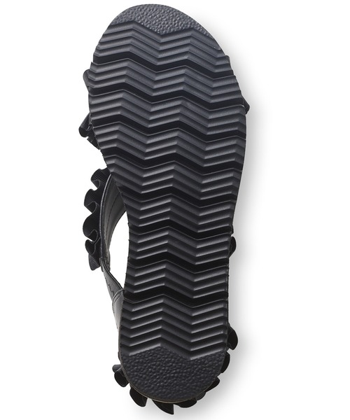 Live in comfort(リブインコンフォート)の「リブ イン コンフォート はまじとコラボ すぽっと履ける大人フリルサンダル(サンダル・レディース・ブラック/ベージュ・6/5/4/3/2/1)」の5枚目の写真