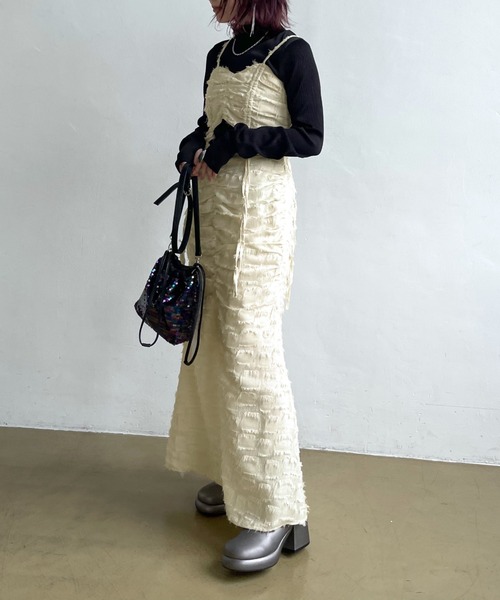 PAGEBOY（ページボーイ）の「ハイウエストビスチェSET（ワンピース・レディース・ブラック/アイボリー・FREE）」の5枚目の写真