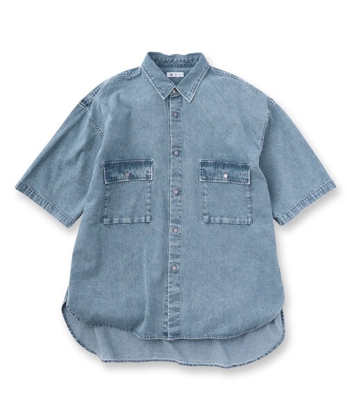 tk.TAKEO KIKUCHI（ティーケータケオキクチ）の「◆ケミカルデニムBIGシャツ（シャツ/ブラウス・メンズ・ブラック系3/ブルー系3・88）」の9枚目の写真