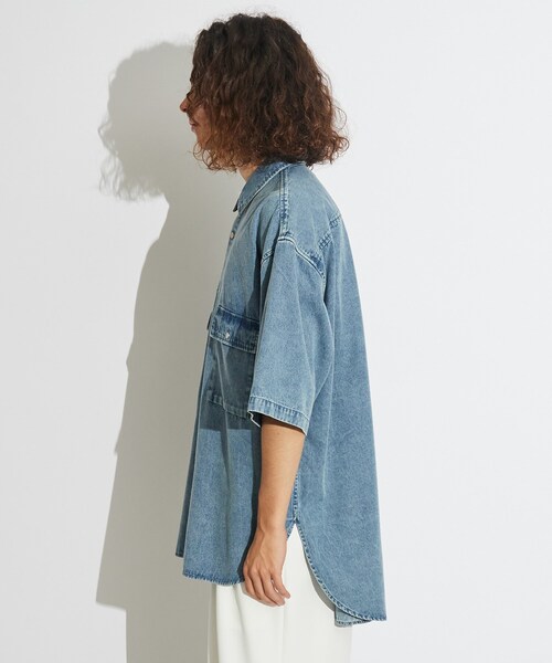 tk.TAKEO KIKUCHI（ティーケータケオキクチ）の「◆ケミカルデニムBIGシャツ（シャツ/ブラウス・メンズ・ブラック系3/ブルー系3・88）」の16枚目の写真