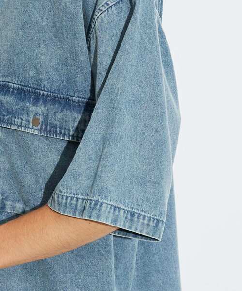 tk.TAKEO KIKUCHI（ティーケータケオキクチ）の「◆ケミカルデニムBIGシャツ（シャツ/ブラウス・メンズ・ブラック系3/ブルー系3・88）」の12枚目の写真