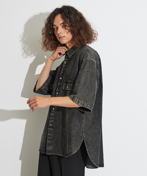 tk.TAKEO KIKUCHI（ティーケータケオキクチ）の「◆ケミカルデニムBIGシャツ（シャツ/ブラウス・メンズ・ブラック系3/ブルー系3・88）」の19枚目の写真