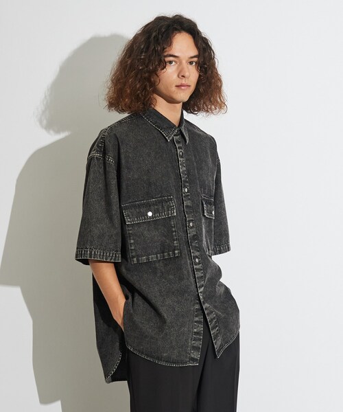 tk.TAKEO KIKUCHI（ティーケータケオキクチ）の「◆ケミカルデニムBIGシャツ（シャツ/ブラウス・メンズ・ブラック系3/ブルー系3・88）」の17枚目の写真