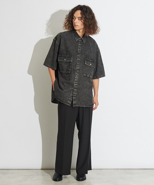 tk.TAKEO KIKUCHI（ティーケータケオキクチ）の「◆ケミカルデニムBIGシャツ（シャツ/ブラウス・メンズ・ブラック系3/ブルー系3・88）」の15枚目の写真