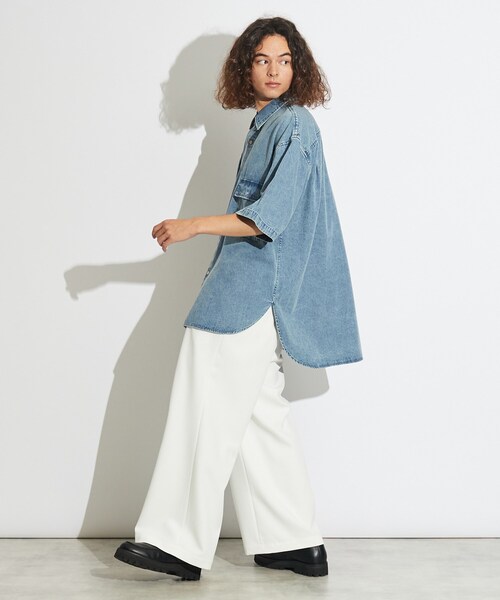 tk.TAKEO KIKUCHI（ティーケータケオキクチ）の「◆ケミカルデニムBIGシャツ（シャツ/ブラウス・メンズ・ブラック系3/ブルー系3・88）」の11枚目の写真