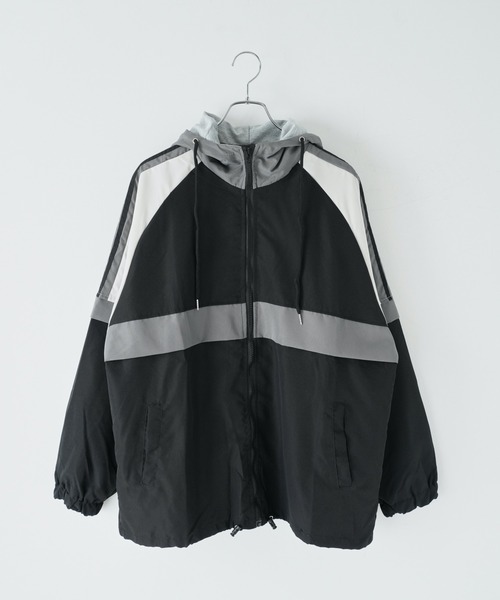 WEGO（ウィゴー）の「WEGO/【一部店限定】バイカラーラインウィンドブレーカー（マウンテンパーカー・レディース・ブラック・FREE）」の9枚目の写真