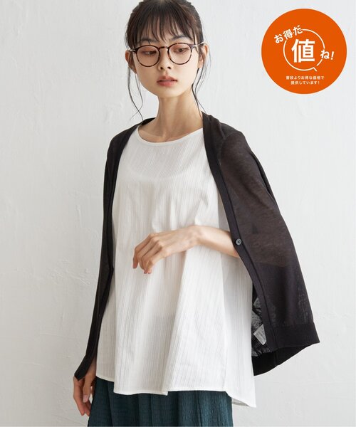 LBC(エルビーシー)の「★WEB限定★【2点セット】カーデノースリブラウスセット(ニット/セーター・レディース・ブルー/ライトグレー/ブラック・M/L)」の7枚目の写真