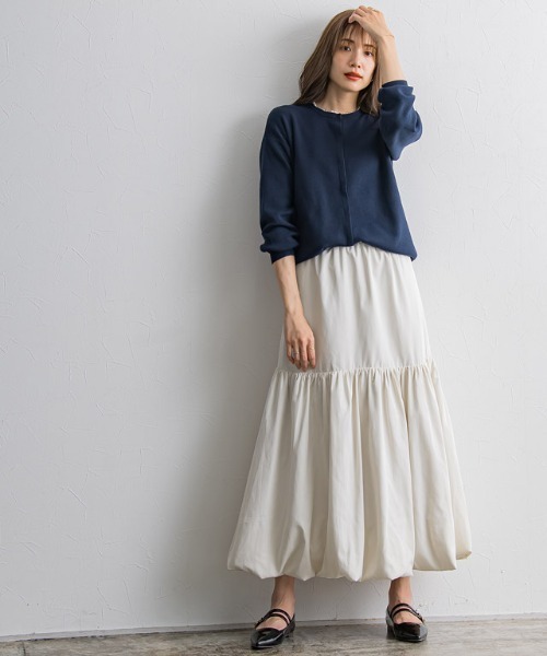 Pierrot(ピエロ)の「バルーンデザインスカート(スカート・レディース・ブラック/アイボリー/カーキ/ブラウン・M/L/PM)」の12枚目の写真