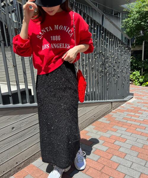 PHILLY（フィリー）の「【PHILLY】キラキラシャギーロングスカート（スカート・レディース・ピンク/ブラック・FREE）」の8枚目の写真