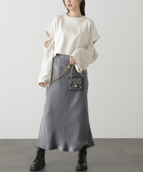 FREE'S MART(フリーズマート)の「◆シャイニーナロースカート(スカート・レディース・ベージュ/グリーン/ブラック・MEDIUM/SMALL)」の14枚目の写真