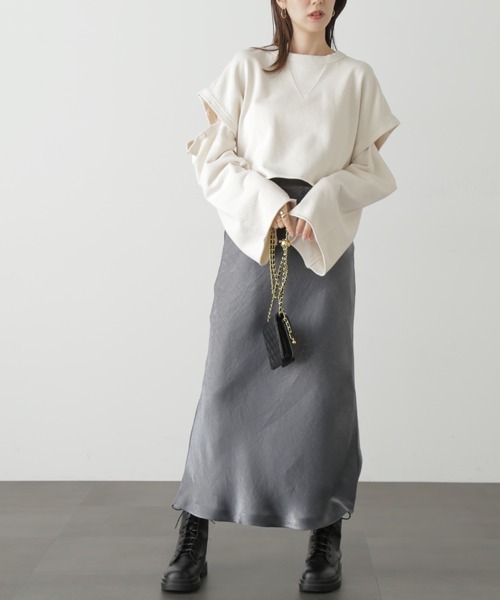 FREE'S MART(フリーズマート)の「◆シャイニーナロースカート(スカート・レディース・ベージュ/グリーン/ブラック・MEDIUM/SMALL)」の15枚目の写真