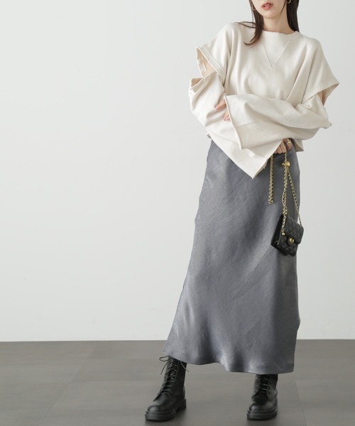 FREE'S MART(フリーズマート)の「◆シャイニーナロースカート(スカート・レディース・ベージュ/グリーン/ブラック・MEDIUM/SMALL)」の16枚目の写真