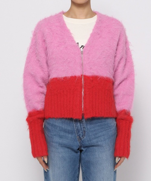 LOWRYS FARM(ローリーズファーム)の「シャギーバイカラーショートカーディガン 968135(カーディガン/ボレロ・レディース・ホワイト/グレー/ピンク・FREE)」の15枚目の写真