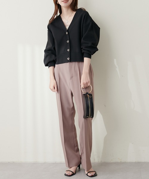 natural couture(ナチュラルクチュール)の「プチプラハトメバー釦カーディガン(カーディガン/ボレロ・レディース・ブラック/グレイッシュベージュ/パープル/モカ/アイボリー/ブルー・FREE)」の20枚目の写真