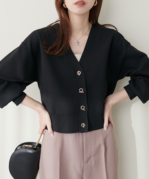 natural couture(ナチュラルクチュール)の「プチプラハトメバー釦カーディガン(カーディガン/ボレロ・レディース・ブラック/グレイッシュベージュ/パープル/モカ/アイボリー/ブルー・FREE)」の17枚目の写真